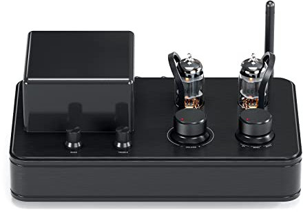 Amplificador Receptor Estéreo Bluetooth 5.0 De 2.1 Canales, Amplificador De Auriculares con Tubo Hi-Fi AB para Altavoces Pasivos Domésticos, Salida De Auriculares con Entrada Auxiliar USB