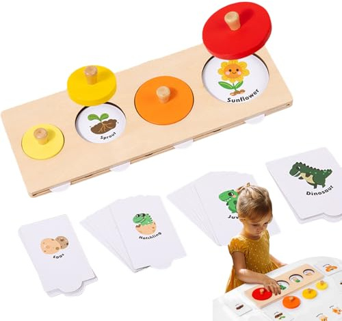 Gacqpli Set Gioco Puzzle Abbinamento,Giocattolo In Legno Pensiero Logico | Puzzle Carte Abbinamento Apprendimento Linguistico | Per Bambini In Età Prescolare Maschi Femmine Piccoli Casa Aula Viaggio