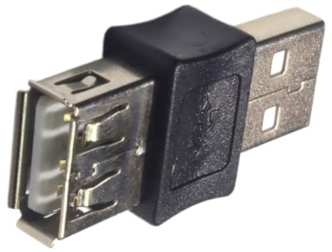 Fuuxtci adapter, 2,0 A-kontakt och A-uttagskontakt, laddningskabel med rak kontakt till uttagsadapter – för skrivbord, bärbar dator, PC, telefon, surfplatta, hem, på språng och på jobbet