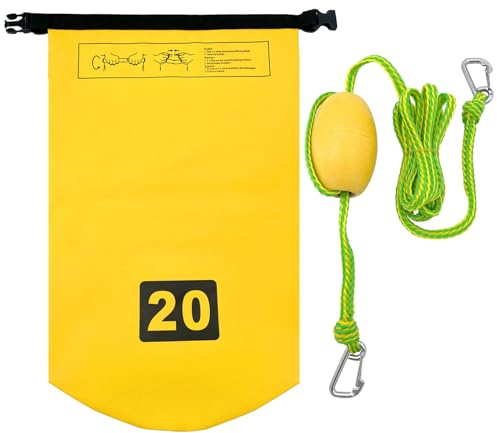 Dcfbkl Sand Anchors - Bolsa seca de 20 L para barco, impermeable, con gancho de línea, boyas de anclaje para bolsa de arena, boyas ajustables
