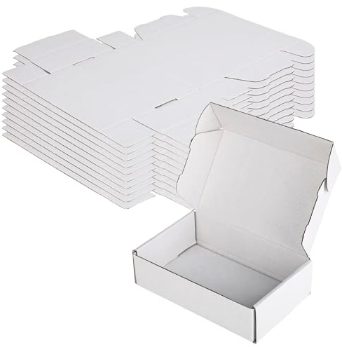 Small Cardboard Boxes, White Corrugated Shipping Boxes 7.1 x 4.3 x1.9 Inches (18 x11 x5 cm) Small Parcel Boxes, Packaging Mailing Boxes for Business, Posting, Storing or Gift(Pack of 10)