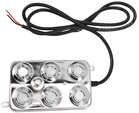 Hapivida Generatore di Nebbia Ultrasonico 6 Teste 250W 5L H, Creazione Nebbia Fitta per Giardino Stagno Serra, Testine Indipendenti con Fusibile, Alimentatore IP67, Cavo 5 Metri