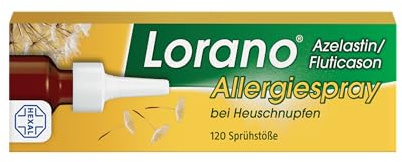 Lorano® Azelastin/Fluticason Allergiespray bei Heuschnupfen | 120 Sprühstöße | Gemeinsam stärker** und schneller* | Nasenspray