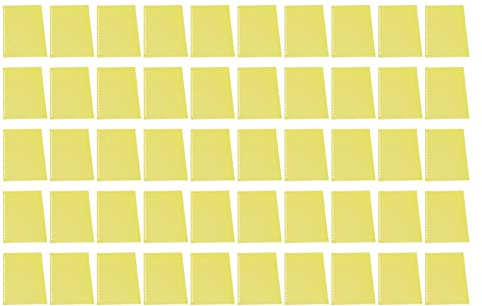50 pezzi, copertina in carta opaca per fogli A5, copertina traslucida in plastica PP con 20 fori per l’organizzazione di quaderni e rapporti e un uso duraturo. (Gialla)