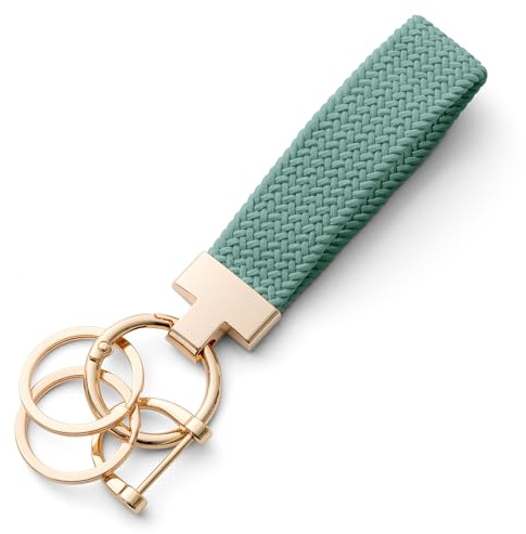 CHUQING Porte-clés de voiture en macramé - Court - Élastique - En tissu - Cadeau - Style bohème - Pour femmes et filles