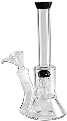 bong-discount Wasserpfeife, PERCOLATOR-Bong, Glasbong | 20 cm, NS 14 (14,5mm) | schwarz | robustes BOROSILIKATGLAS