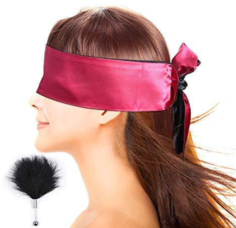 salefun Bondage Set Federkitzler Streichelfreund, Liebes Feder & Verwöhn Massage Federpuschel mit spielsatin Augenmaske Augenbinde BDSM Fetisch Sex Spielzeug für Paare SM Sexspielzeug