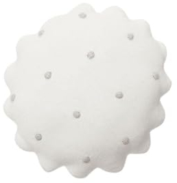 Lorena Canals - Kex elfenben rund stickad kudde - elfenben, sandvit - överdrag: 100% bomull/fyllning: 100% polyester - Ø25 cm