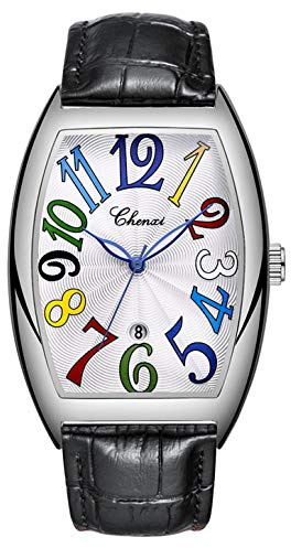 Orologio da uomo di lusso, impermeabile, luminoso, calendario casual, rettangolare, in pelle, al quarzo