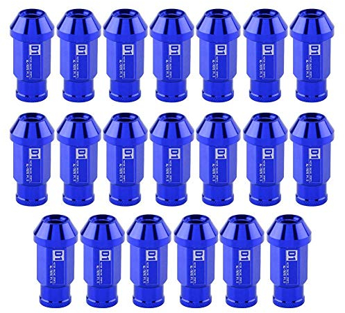 Radmuttern, 20 Stück M12X1.5 Autoreifenschrauben, Car Racing Aluminium Radmutter Radschrauben Muttern Bolzen Autoreifenschraube Radmuttern Sichern Racing (Blau)