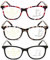 XINXD 3-pack Progressive Multifocal Reading Glasses, Anti-blue Lens, Vintage Trendy Men Women Spring Hinge Reader, Red-black-brown, 1.0,+1.5,+2.0,+2.5,+3.0