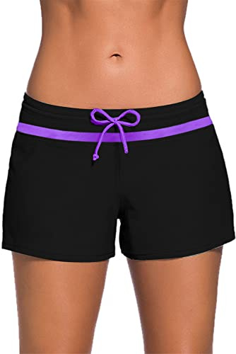 Shorts de Natación y Baño para Mujer - Secado Rápido, Estilo Boyleg, División Lateral - Playa, Surf, Deportes Acuáticos - Bikini Short Esencial con Protección UV