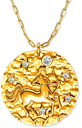 LillyMarie Vergoldete Halskette Mit Sternzeichen Schütze Anhänger Aus Sterlingsilber