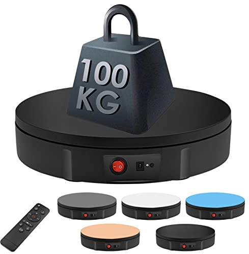 Drehteller Elektrisch, Aomdom 30CM Drehscheibe Elektrisch mit 100KG Last elektrischer drehteller mit Einstellbarer Geschwindigkeit Fernbedienung 5 Hintergrund für Produktanzeige Fotografie Video