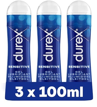 Durex Gel Lubrifiant Sensitive - Lubrifiant comestible à base d'eau - 3 x 100ml
