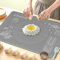Backunterlage, Groß Rutschfeste Backmatte Silikon Teigunterlage Ausrollmatte mit Messung, 80x60 cm Silikonmatte mit 5MM hohe Kante, für Thekenmatte, Teigmatte, Pizza Matte (grau)