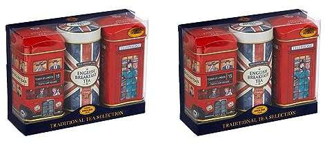 Heritage Tea Selection Triple Tea Tins 28 Teabag Gift Pack Union Jack (Pack of 2)