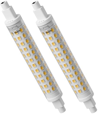 R7S LED Bulb 118mm 10W, Double Ended J Type Flood Lights (100W Halogen T3 Equivalent), 1000 Lumen, 6000K, Wall Security Floor Standing Dimmable Lamps for Household and Work, Pack of 2 (Cool White)