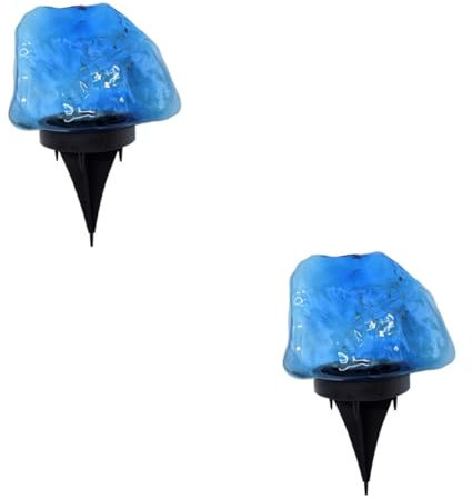 BESTonZON 2 Stk Rasenlampe Terrassen Lampen Garten Beleuchtungen Gartendeko Statuen skulptur Deko Stein Skulptur Solarlampen Plastik Wasserdicht Außenleuchten