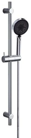 DETBOM Duschstange Edelstahl mit Handbrause 90cm, 3 Strahlarten Duschsystem, 360° Drehbar Duschkopfhalterung und 1,5m Schlauch, Duschset für Badezimmer, Anpassung an Bestehende Bohrlöcher, Chrom