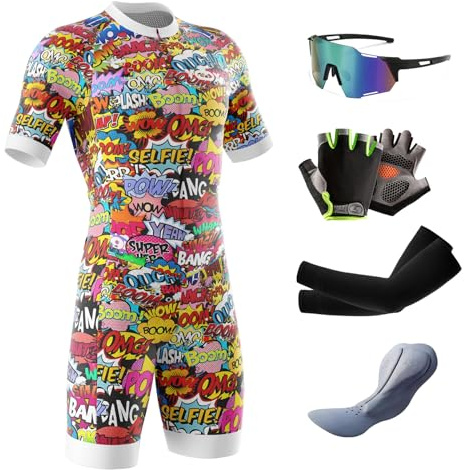 Combinaison de Cyclisme pour Homme -Triathlon Tri Costume - Combinaison de Triathlon à Manches Courtes pour entraînement à vélo, Course à Pied,Natation (Typ-6,XXL)
