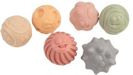 DORON & CHARLIE - Balles Sensorielles - Accessoire de Puériculture - 056365 - Couleurs Assorties - Silicone - Plusieurs Formes - Jouet Bébé - 1er Age - 6 cm x 6 cm - À Partir de 6 Mois