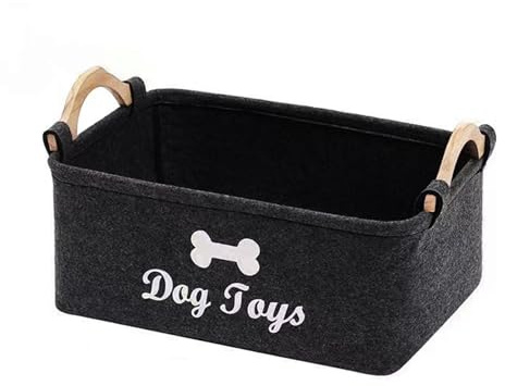 inheming Fieltro Suave Cestos de almacenamiento para juguetes, Caja de juguetes para mascotas de fieltro, Almacenamiento de Juguetes para Mascotas 38cm x 25cm x 18cm