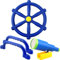 4 Pcs Kids Playground Accessories Outdoor Plastic Steering Wheel Telescope Safety Handles Toy Playset for Treehouse Garden Backyard Playhouse (Blue Set 1)