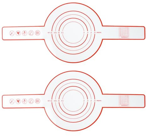 2 Pcs Silicone Bread Sling, Non Stick Silicone Baking Mat, Resuable Bread Sling with Long Handle, Heat Resistant Baking Sheets Liner Compatible with Dutch Oven(Red)