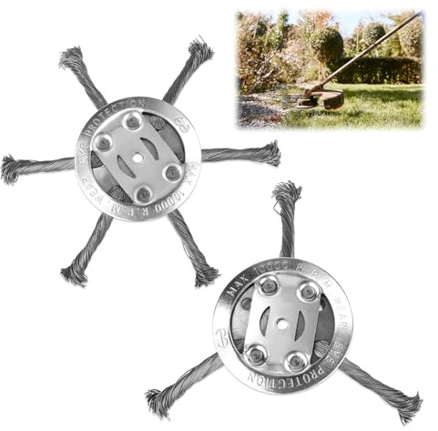 Lyreh 2pcs 6 Inch Steel Wire Grass Trimmer Head (3 & 6 Blades), Universal Steel Wire Weed Eater Head Replacement for Lawn Mower Accessories (Silver)