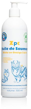 Zepetcoach – Olio di Salmone Selvaggio Cane & Gatto – ZPC – Omega 3 & 6 Naturale – Manto, articolazioni & immunità – 500 ml