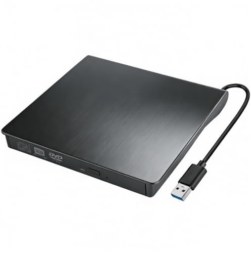 VoltCozy Externes DVD Laufwerk USB 3.0 CD DVD +/-RW Optical Drive Slim DVD Brenner Extern CD Laufwerk Extern USB für Laptop/PC, Plug & Play kompatibel Win11/10/8/7, macOS, Linux