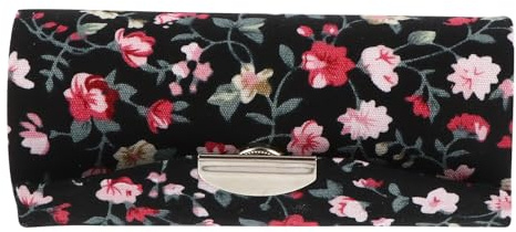 TEHAUX Portarossetto Floreale Retrò Specchio, Custodia Cinese Portatile per Donna, per Organizzare Trucchi in Viaggio