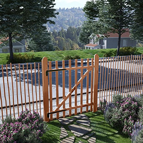 Tidyard Trä trädgårdsgrind staketport enkel vinge trädgårdsdörr staketdörr enkelvinge mål trädgård port trägrind impregnerad hasselnötsträ ruttningstålig 100 x 120 cm