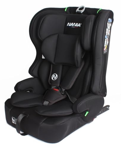 Nania Seggiolino auto per bambini isofix Lima I-size 76-150 cm - Gruppo 1/2/3 da 9 a 36 kg, 15 mesi a 12 anni, testata regolabile, imbracatura di sicurezza a 5 punti, fodera rimovibile, fissaggio