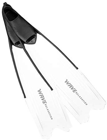 LIZHOUMIL 1 Paar lange Flossen für Freitauchen und Speerangeln Flossen Tauchen Schwarz und Weiß XXL (Größe 45-46)