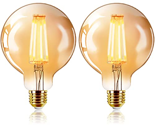 EXTRASTAR Bombilla Vintage LED E27, 6W Equivalente a 48W, 540LM, Luz Cálida 2200K, Bombilla de Filamento Antiguo, No Regulable, Pack de 2