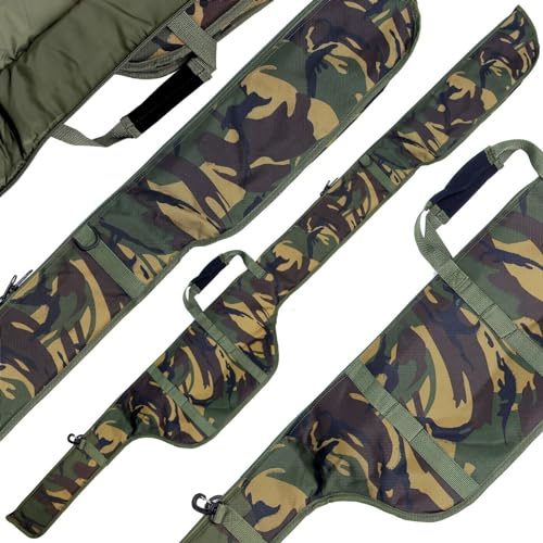 NGT Fishing Holdall Rod and Reel Single Sleeve for 12ft Carp Rods Padded Stylish DPM Camo Design Zip Fully Lined (1)