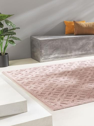 benuta Nest In- & Outdoor Teppich Bonte - Rosa 120x170 cm - Strapazierfähig & Pflegeleicht - Für Balkon, Terrasse, Garten - Küchenteppich & Wohnzimmerteppich - Geometrisch, Boho-Style, Hygge Cozy