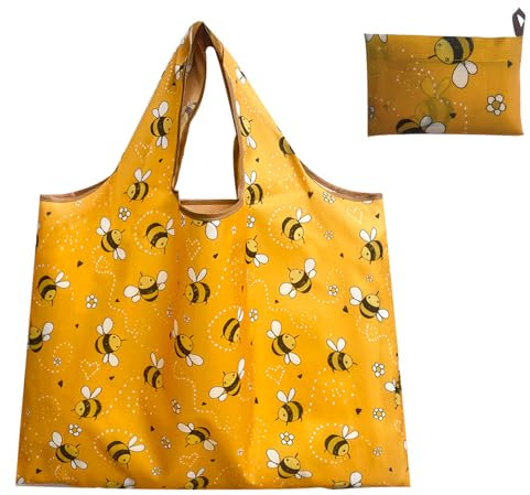 Borse per la Spesa Pieghevoli, Borsa della Spesa Ecologiche, Sacchetti per la Spesa Riutilizzabili, Sacchetti per Spesa Portatile Lavabili, Borse Spesa Riutilizzabile per Viaggi all' Aperto, 52*40cm