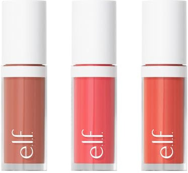 e.l.f. Camo Liquid Blush Set 3 Pezzi | Fard Liquido per Guance, Luminosità Naturale e Finitura Morbida, Per Tutti i Toni di Pelle, Dusty Rosé, Pinky Promise, Coral Crush, Vegan | 0.13 Oz