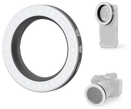SMALLRIG Vibe P30 67mm Ring LED Videoleuchte, Zweifarbiges Licht in Pulvergröße mit Hohem CRI ≥90, Kompatibel mit 67mm Telefonhalterungen/Hüllen/Objektiven, für die Erstellung von Lnhalten - 4873