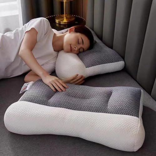Proease Pillow for Sleep Apnea, Proeases Orthopedic Deep Sleep Pillows, Pro Ease Sleep Apnea Pillow, Ergonomic Pillows for Neck and Shoulder, Proeases Pillows for Side, Back, Stomach Sleepers (Grey)