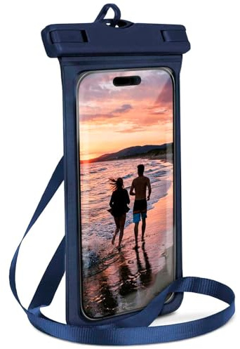 ONEFLOW strandväska för Samsung Galaxy A26 5G vattentätt fodral med touch och kamerafönster, under vatten mobiltelefonfodral för resor, simning med armband och band för upphängning, marinblå