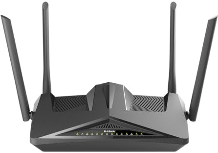D-Link DSL-X1852E Modem Router Wi-Fi 6 AX1800 ADSL2+/VDSL2 con VoIP, Dual Band, 4 Porte Gigabit LAN, Porta WAN Gigabit, USB 3.0, WPA3, QoS, Antenne Esterne