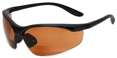 Calabria BiFocal Safety Glasses UV Protection | 91348 | Copper Lens +3.00 | Black Frame / Tinted Lenses | Unisex | Shatterproof | Side Shield