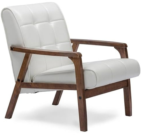 Baxton Studio Mid-Century Masterpieces Club Chair, White (Togo CC-109-545)