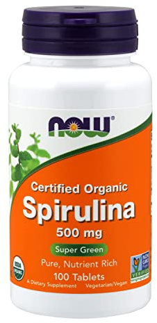 NOW Foods Spirulina, 500 mg, 100 Tabs (Pack of 3)