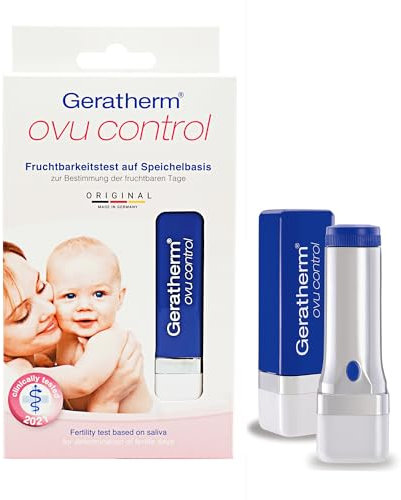 GERATHERM ovu control - Kinderwunsch Ovulationstest/Fruchtbarkeitstest für Frauen mit Mini-Mikroskop/Eisprung auf Speichelbasis bestimmen