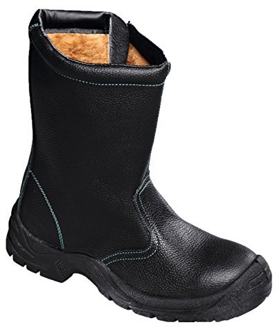 teXXor® S3-Winterreißverschlussstiefel ZIPPER, schwarz/grün, Gr. 45